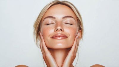 Woman applying skincare